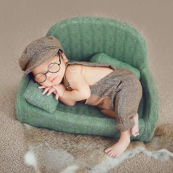 Hvid Nyfødt Fotografering Rekvisitter Baby Posering Sofa Pude Sæt Stol Dekoration