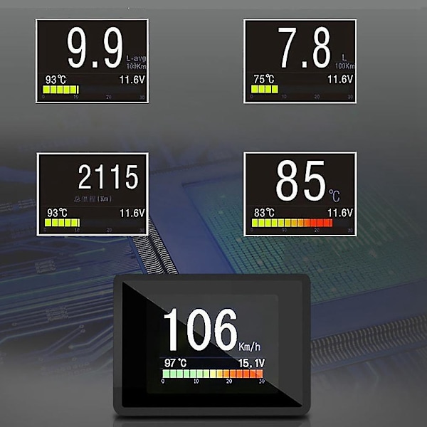 För Bil A203 Obd2 Bordsdator Bil Digital Dator Resvisning Hastighet Förbrukning Mätare Obd2
