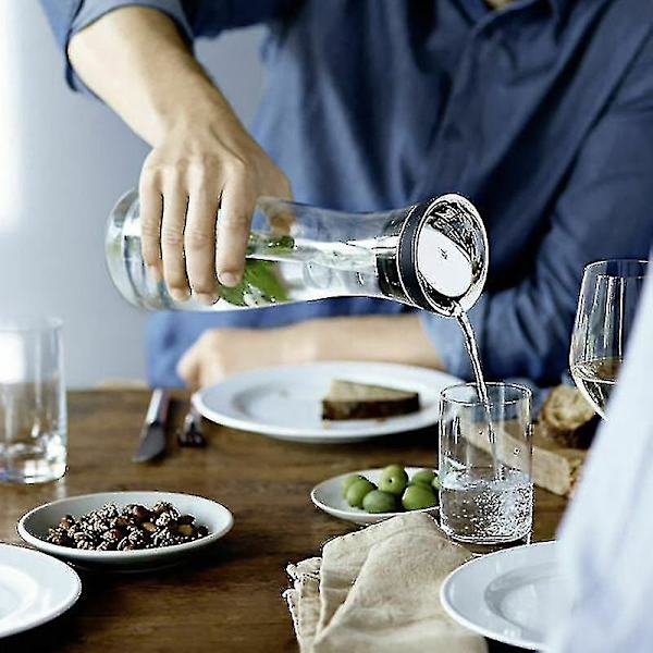 Vandkande 1,8l Høj Borosilikat Glasflaske Basic Vipbar Låg Lukning Kande