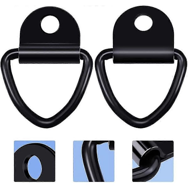 4 stk. Surrings, D-Montering Surrings Henger, Heavy Duty Rustfritt Stål Surringskrok, For Lastebiler Henger Lastebil Tau Oppbevaring Svart