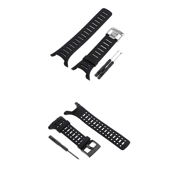 2 Pieces Rubber Wristwatch Bands For Suunto Series Stainless Steel Buckle