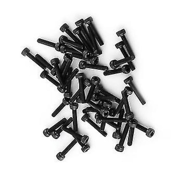 M3 Fullgängade Svarta Hex-Skruvar med Sänkt Skalle (16mm Längd 50st)