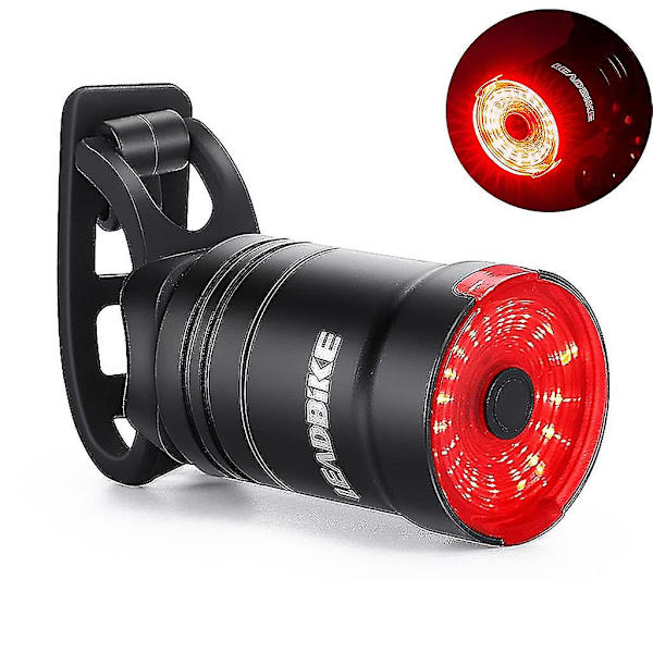 Smart LED Baklykt USB Ladbar Sykkel Baklys Bremsesensor Sikkerhetsvarsel Sykkellys R24