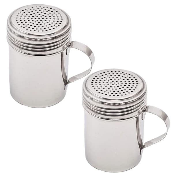 Mel sigte i rustfrit stål med håndtag, krydderisigte i rustfrit stål
