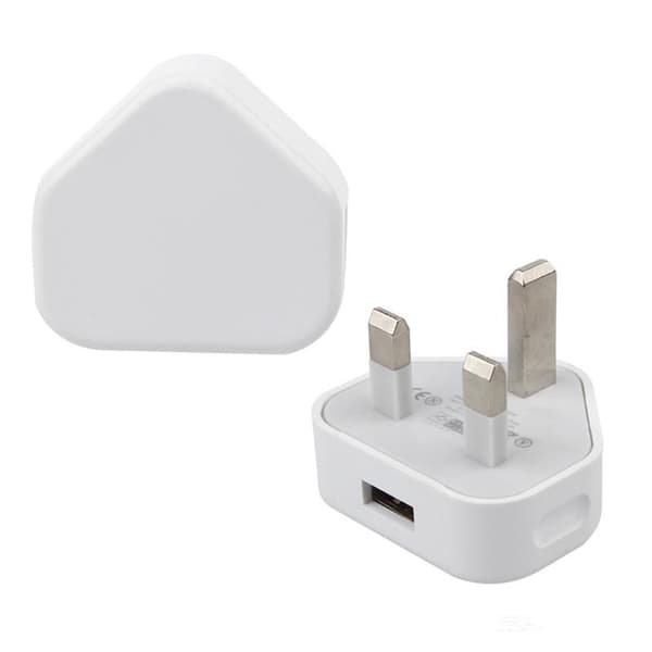 Britisk USB-plugg, USB-laderadapter, britisk 5W mobiltelefonplugg, med USB-grensesnitt 2-pakning
