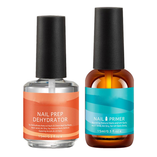 Gel Neglelak Primer, Negle Dehydrator og Primer Hurtig Tørring Kompakt 0,5oz Negle Primer Sæt til Akryl Negleforsyninger Sæt