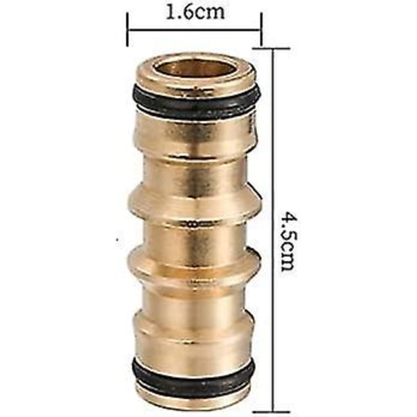 2 stk Dobbelt Han-Slangekoblinger, Slangehurtigkobling Messing Dobbelt Han-Slangeendestykke Slangekoblinger Til Havevandingshane