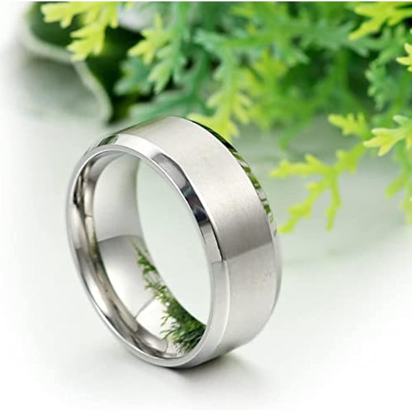 Tungstenkarbid Ring til Kvinder 8MM Mænds Ring Mat Finish Poleret Bryllup Forlovelsesring 9