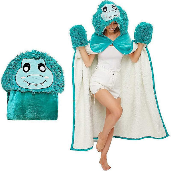 Stor Sloth-Huva med Filt - Hel Längd och Tjock Kappa Lämplig för Att Gå och Sova SYR286