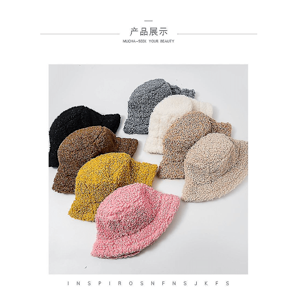 Lammasnahka-Imitoiva Kalastajan Hattu Talvi Lämmin Teddy-Sametti Hattu Beanie Kalastajan Hattu - Khaki