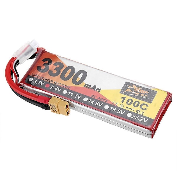 ZOP Power 7.4V 3300mAh 100C 2S Lipo Batteri XT60 Plugg for RC Racing Drone