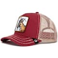 Truckerlue med brodert dyredesign, Snapback, Geit, Rød
