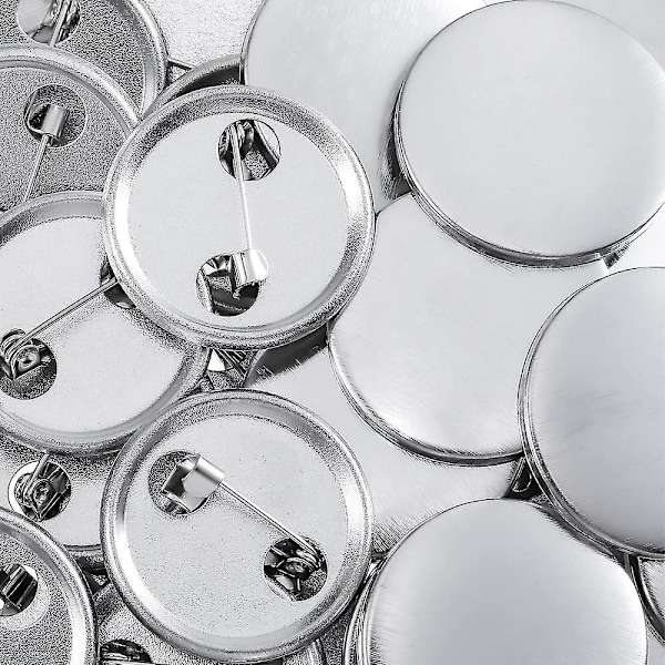 100 stk 58mm Blanke Knapper Tilbehør Runde Merke Knapper Deler Metall Knapper Nål Merke Sett for Knapper Maskin XIO