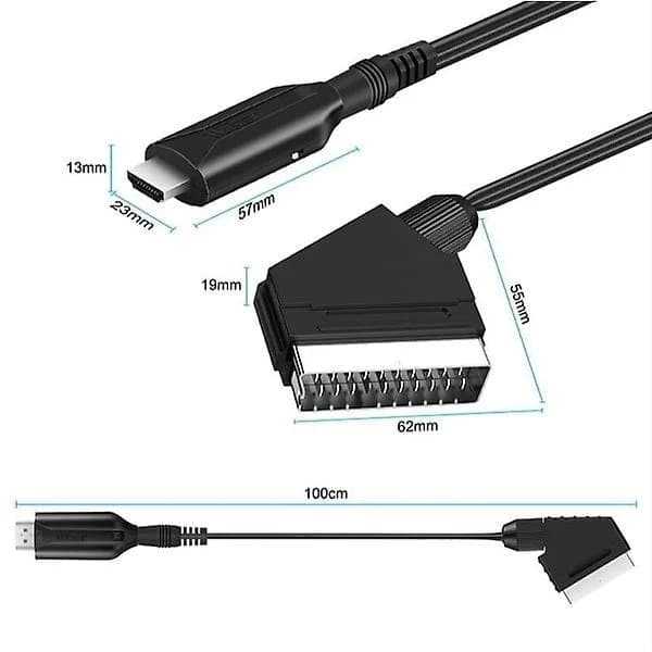 Sommersalg SCART til HDMI-omformer Alt-i-ett-adapter 1080P