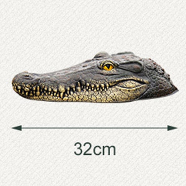 Flytande för krokodil för huvudet Vatten lockbete Simulering Realistisk Alligator Damm Pool Trädgård Konstdekoration qd bäst