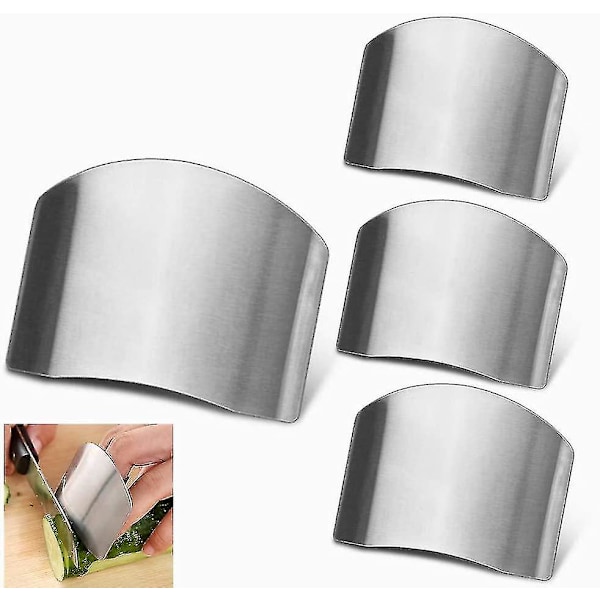 4 Pcs Vegetables Stainless Steel Finger Hand Protector For Cutting