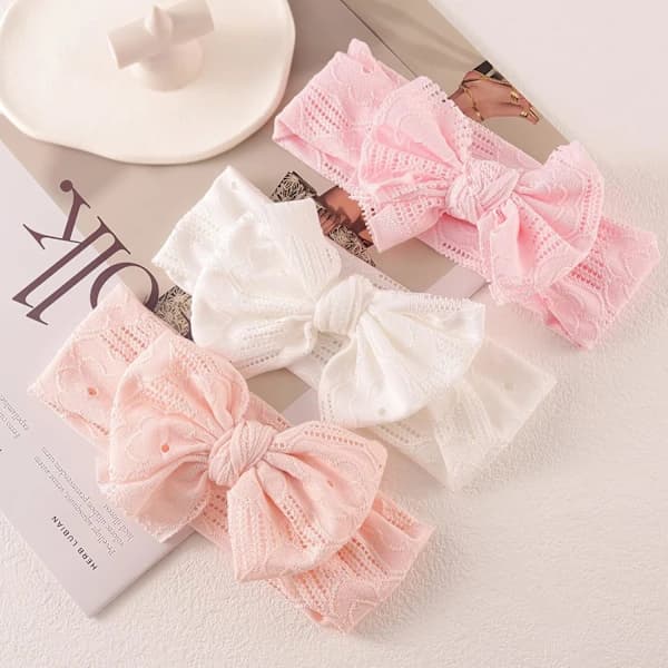 Baby Pige Nylon Hårbånd Sløjfe Elastisk Hårbånd Blød Sød H