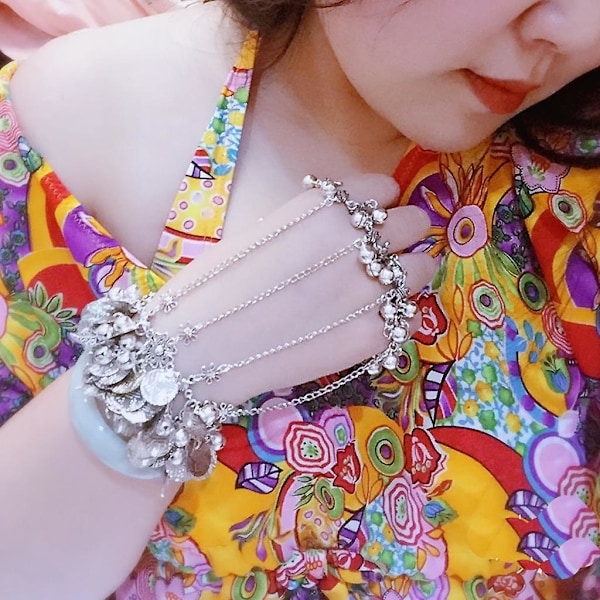 Boho Retro Kvinnor Mynt Klocka Slavkedja Handsele Fingerringar Armband