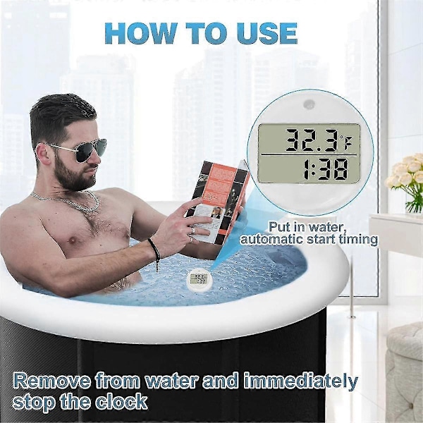 Isbadstemperaturmåler og -timer, Vanntemperaturmåler for isbad, Vanntette tilbehør for kaldt isbad