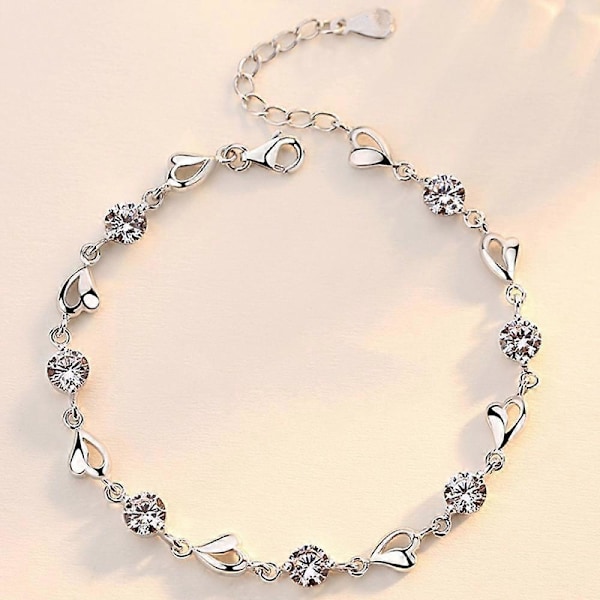 Gem Stone King 925 Sterling Silver Diamant Armband för Kvinnor