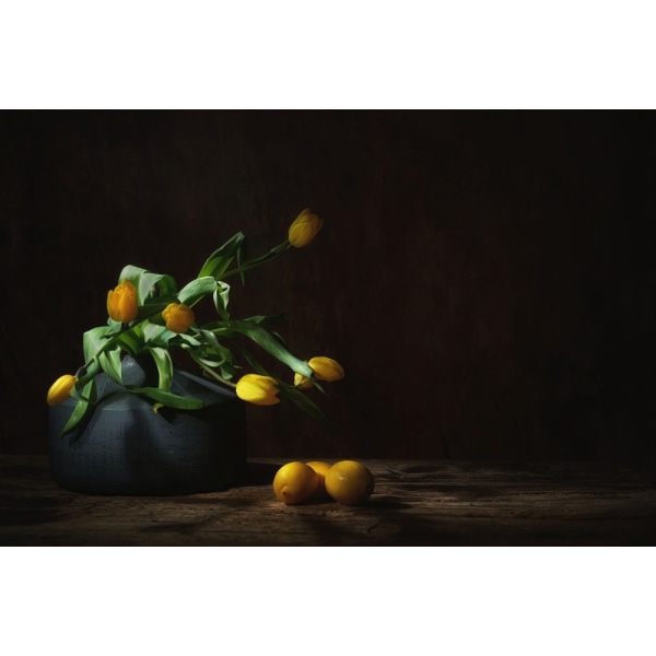 Still Life With Yellow Tulips, Poster 50x70 cm