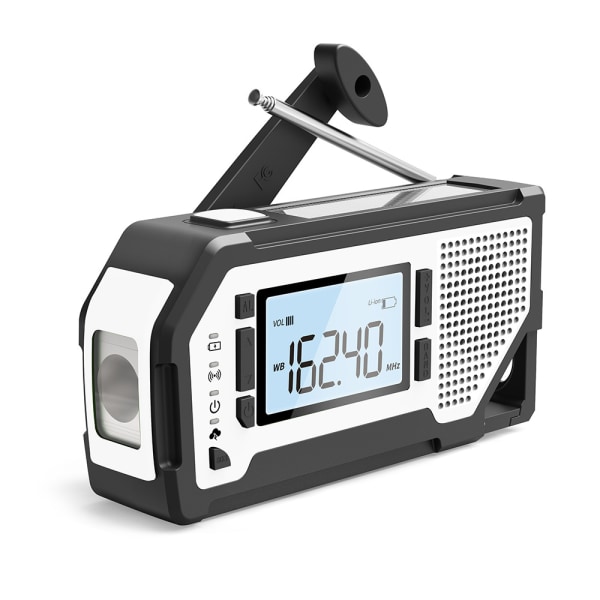 Handvev Solar Radio Uppladdningsbar AM/FM/WB väderradio