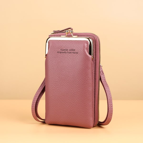 Mobilväska, plånbok, korthållare, axelremsväska, multifunktionell axelväska, svart