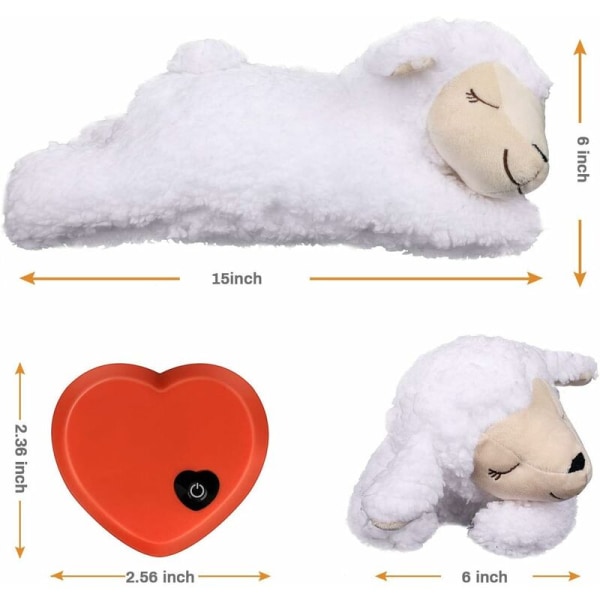 Valpleksak - beteendehjälp, hjärtslag - Little Buddy Heart Beat Sheep Vit Hundleksak 1 enhet