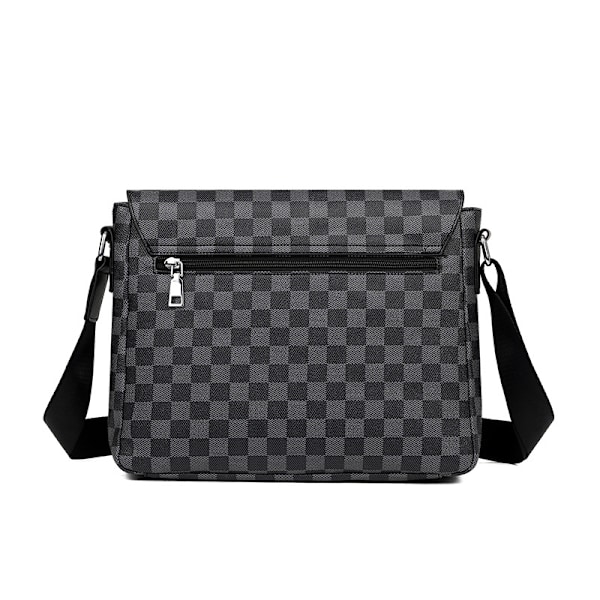 Herre läder crossbody väska black