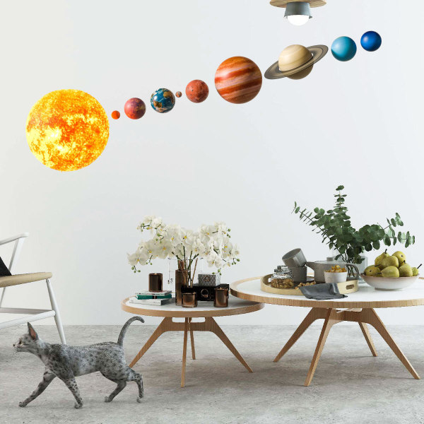 Solar System Planet Väggdekaler Väggdekaler, Barn Barn Baby Hemrum Barnkammare Självhäftande dekorativa självhäftande väggmålningar