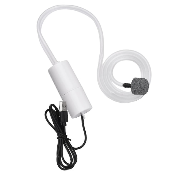 Akvarium USB luftpump liten syrepump med 2 luftsten slang hängande spänne för fisk tank utomhusfiske