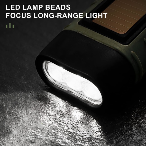 LED handvev uppladdningsbar ficklampa med karbinhake vev ficklampa