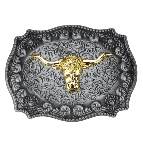 Western Cowboy Gold Bull Head bältesspänne Vintage bältesspänne