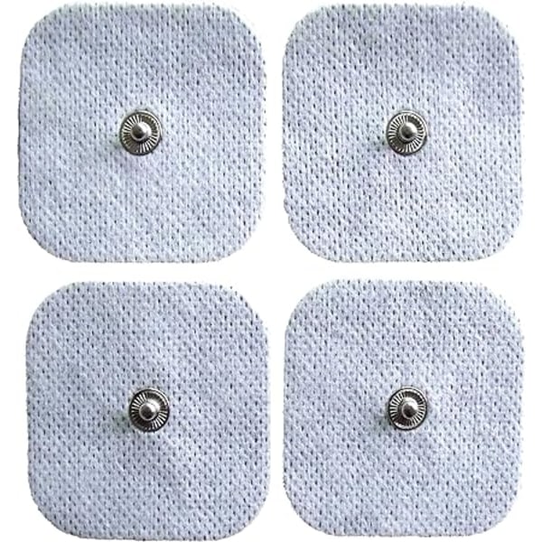 Elektrodkuddar med snäpp för TENS EMS-maskiner 5 x 5 cm 24-pack (fyrkantig)