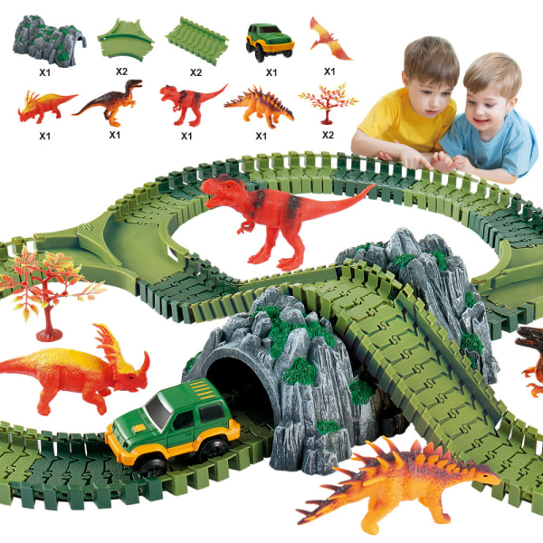 144 delar Dinosaurieleksaker Racingbana Barngåvor