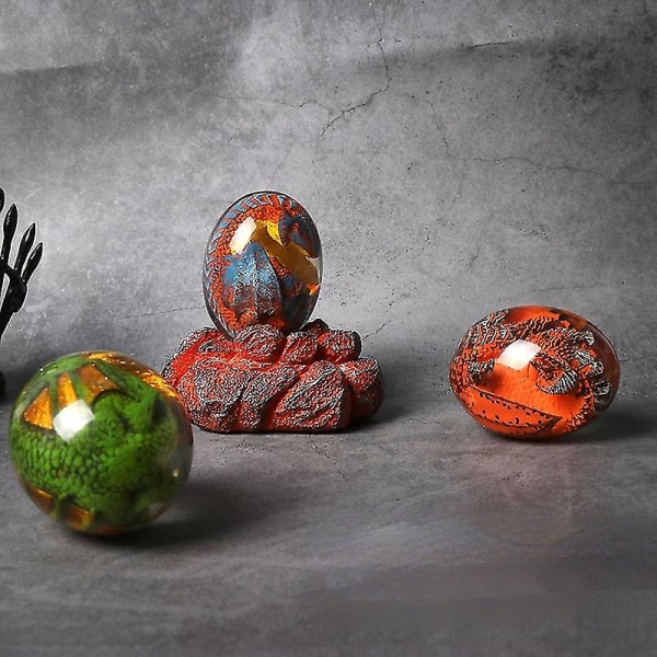 Dinosaurieägg Souvenir Power Game Glow Lava Dragon Egg Kristall Transparent Resin Heminredning