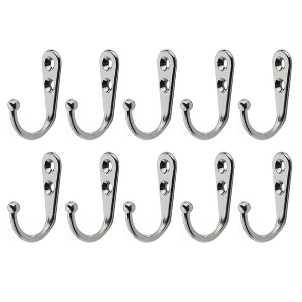 Väggkrokar med skruvar 10-pack（silver） silver