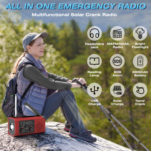 Handvev uppladdningsbar radio portabel utomhus