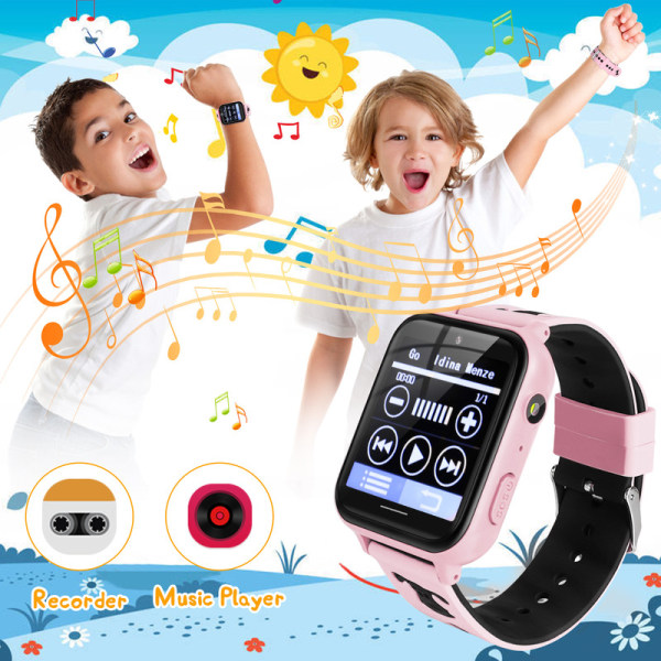 Barn Smart Watch med Musikspelare Pedometer (Rosa)