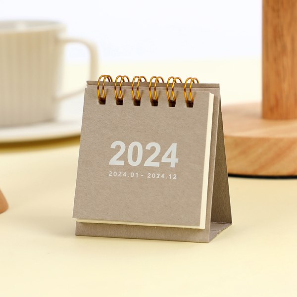 Enkel enfärgad 2024 Mini-skrivbordspapperskalender Bärbar bord