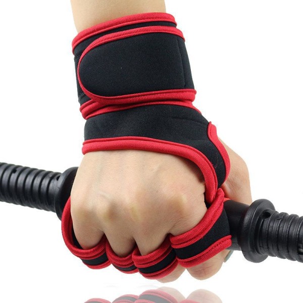 Gym tyngdlyftshandskar handledsskydd för män och kvinnor halkskyddade halvfinger sport horisontell barutrustning träning pull-ups
