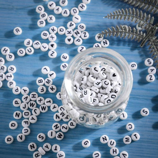 1200 st A-Z Alphabet Beads 7x4mm Akryl engelska pärlor DIY smycken Tillbehör