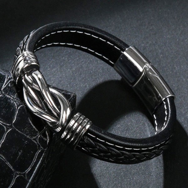 Mäns Läderarmband Legering Armband Herr Magnetiskt spänne Personlighet Armband Armband Smycken