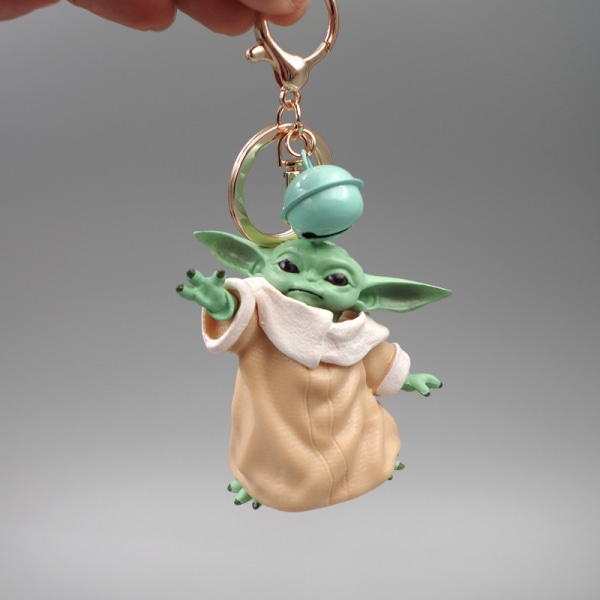 Disney Baby Yoda Nyckelring Yoda Modell Nyckelring Kawaii Cartoon