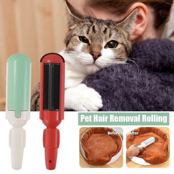 Husdjurshårborttagare Multifunktionsdubbelsidig hårborste Cat Roller Scraper Coat