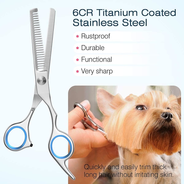 Dog Grooming Scissors Kit Professional Safety Thinner Comb