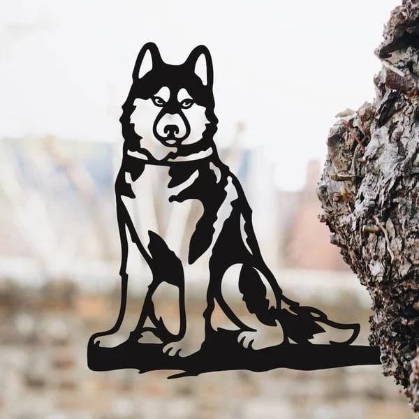Metall Hund Silhouette Valp Hem och trädgård Dekoration Art Craft (1st)