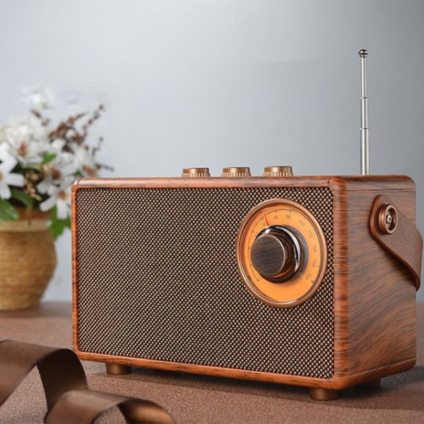 Klassisk retro vintage radio liten musikspelare | Uppladdningsbara små högtalare Ljudmottagare Födelsedagspresent till vän och familj