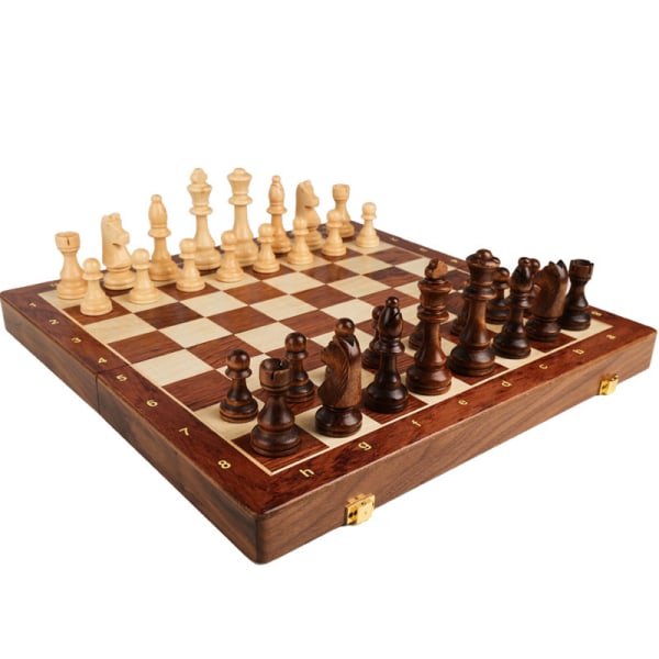 Set - hopfällbart schackbräde för vuxna och barn med figurer och bräde
