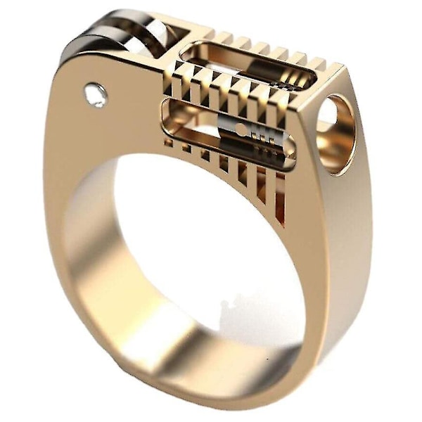 18k Guld Mode Stainless Steel Guld Punk Tändare Modell Herrar Hip Hop Ring Vigselring Smycken